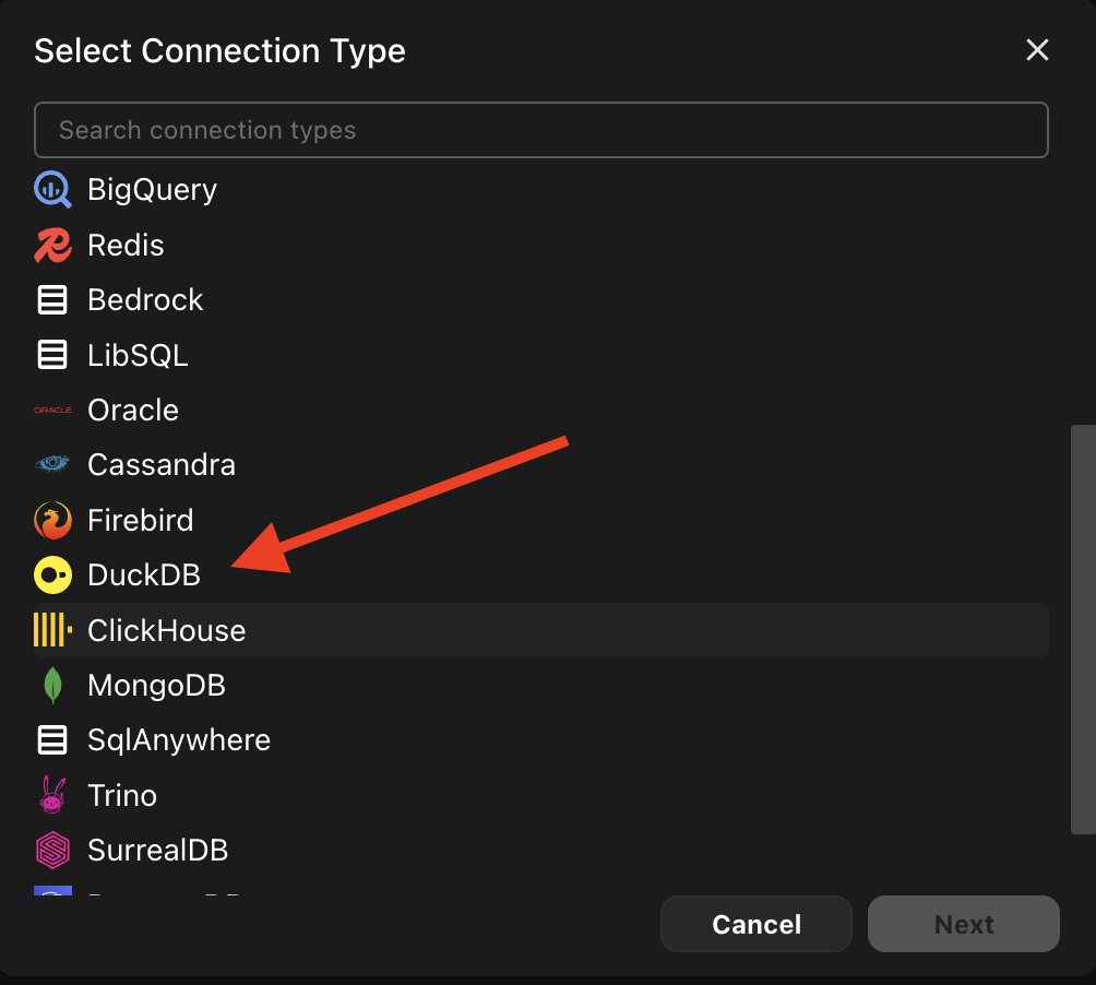 Beekeeper Studio Select DuckDB Beekeeper Studio Select DuckDB
